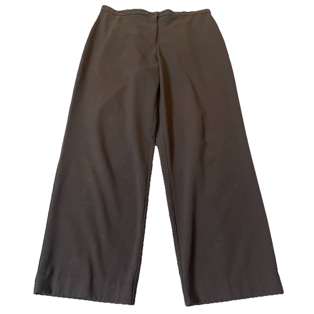 Dressbarn Wide Leg Crop Pants Sz 16 Black Pull On Stretch Goth Casual Classic